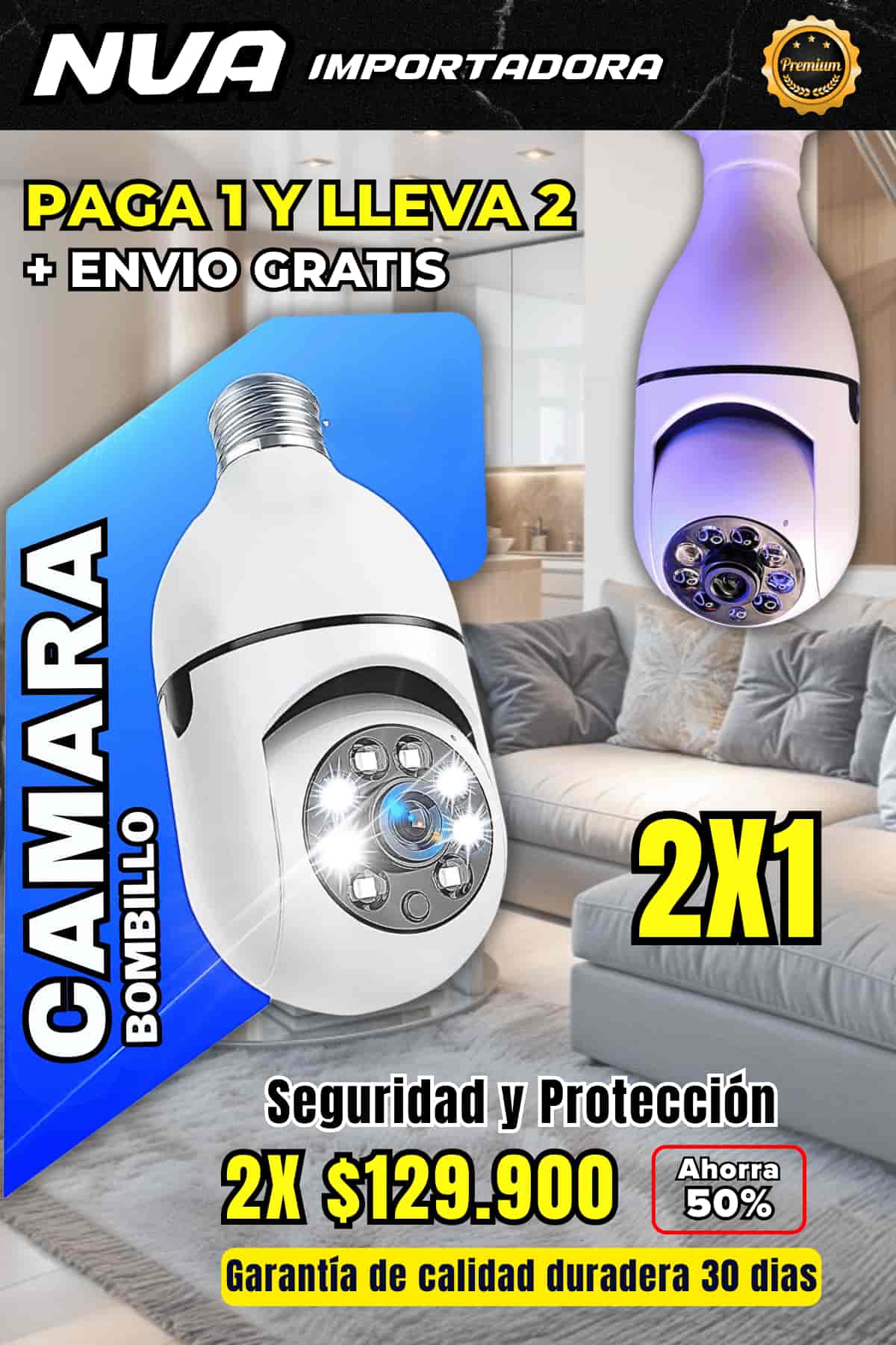 2X1 EN CÁMARA DE VIGILANCIA INTELIGENTE (V380 PRO).