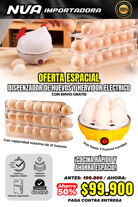 OFERTA ESPECIAL DE DISPENSADOR DE HUEVOS Y HERVIDOR ELECTRICO
