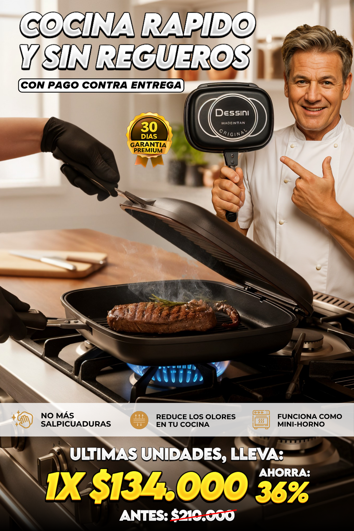 SARTEN ANTIADHERENTE FÁCIL DE VOLTEAR