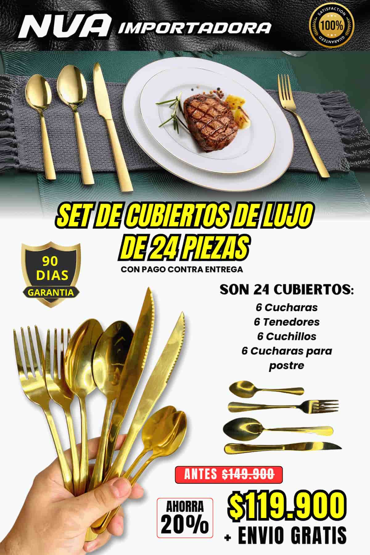SET DE CUBIERTOS DE LUJO DE 24 PIEZAS ¡PRECIO ESPECIAL!
