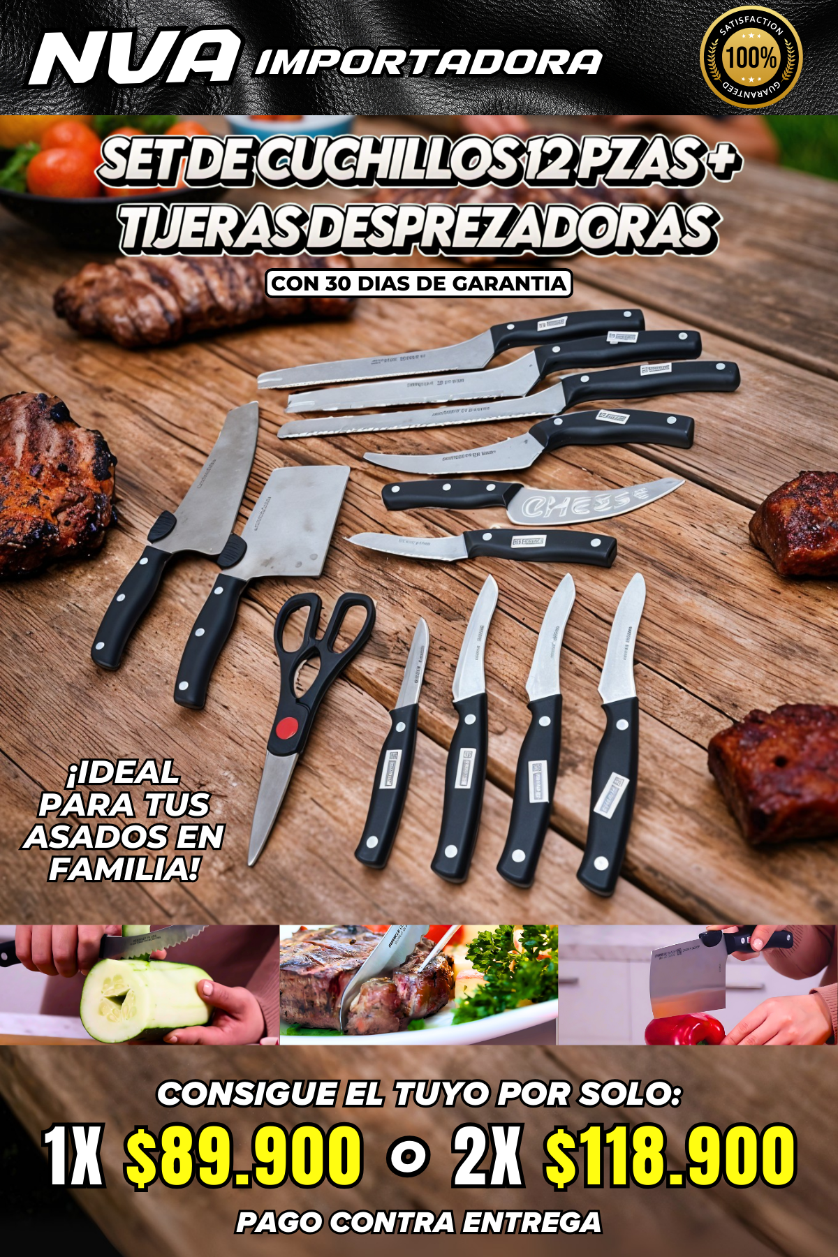 SET DE CUCHILLOS DE 12 PZAS + TIJERAS DESPRESADORAS