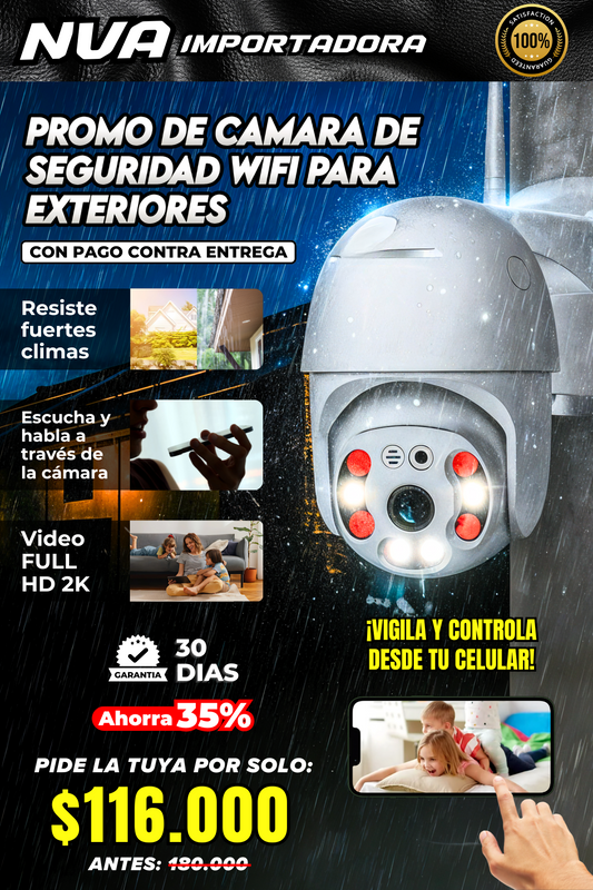 CAMARA DE SEGURIDAD WiFi IMPERMEABLE PARA EXTERIORES