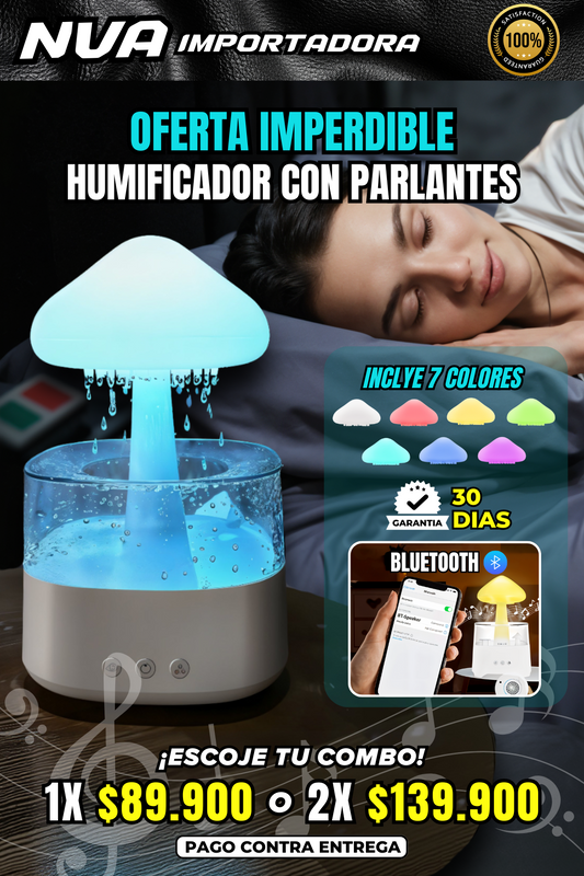 HUMIFICADOR CON PARLANTES Y MODO DE LLUVIA