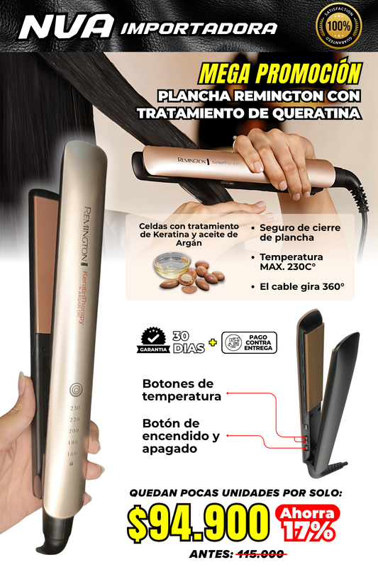 PLANCHA REMINGTON CON TRATAMIENTO DE QUERATINA