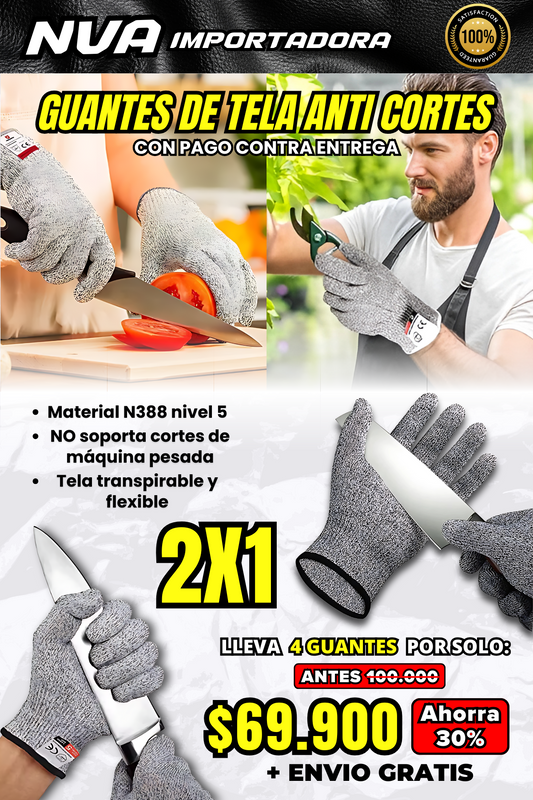 PRECIO ESPECIAL DE 4 GUANTES ANTI CORTES