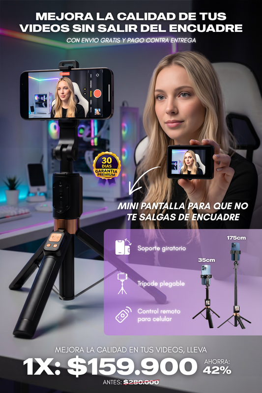 TRIPODE PLEGABLE CON MINI PANTALLA